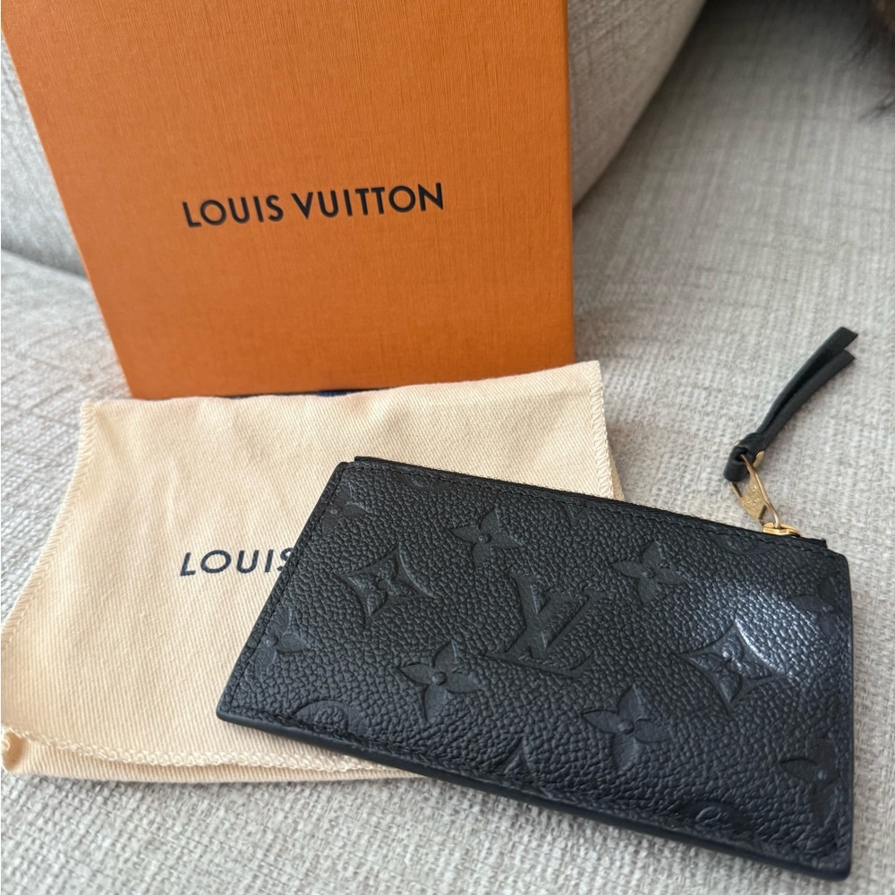 Louis Vuitton Black Leather Embossed Wallet